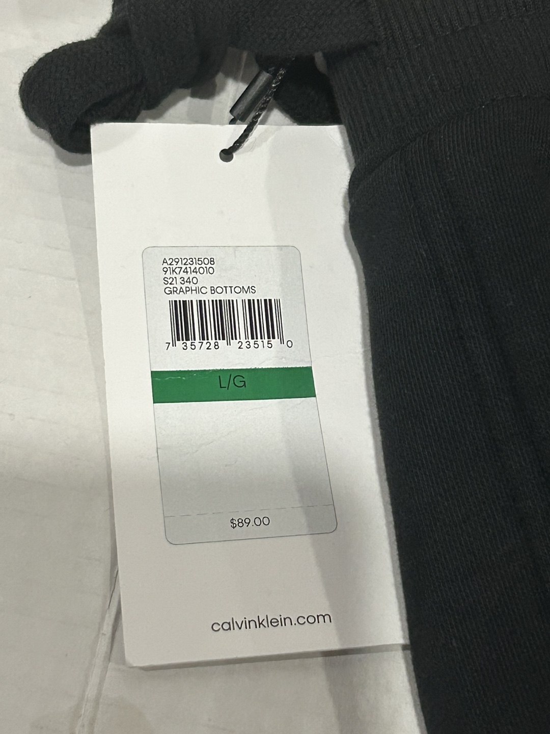 Calvin Klein Jeans Black Graphic Bottoms - Size L/G - photo 3