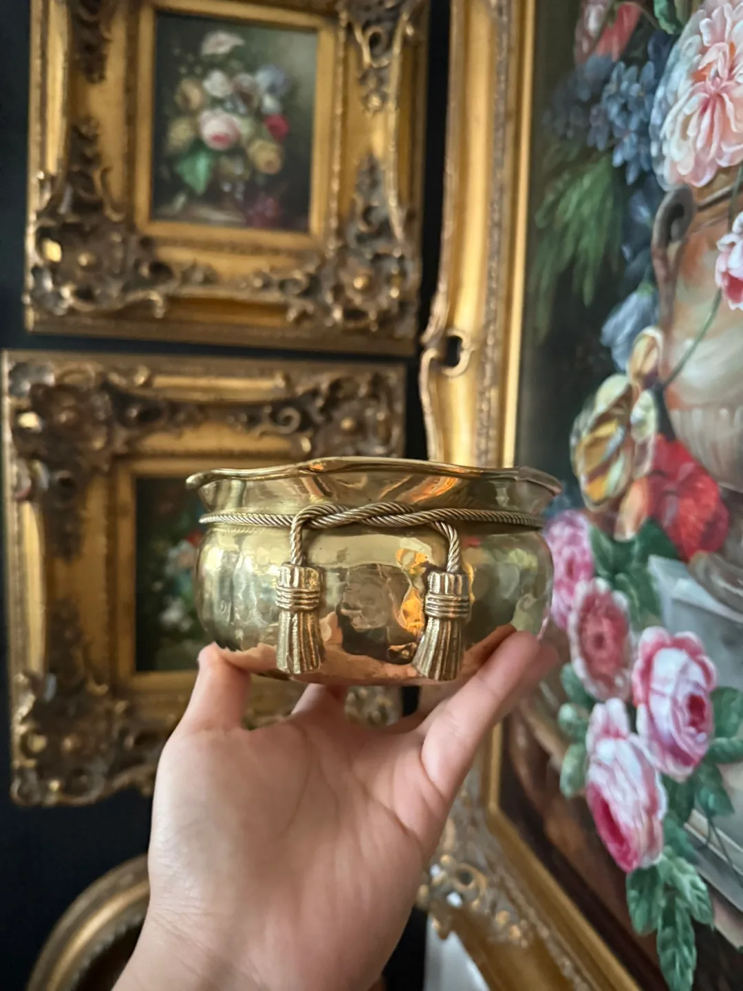 Vintage Brass Planter with Rope Detail (price firm) thumbnail