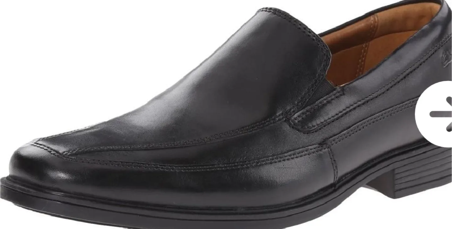 Clarks Men's Black Leather Loafers - US 10W thumbnail
