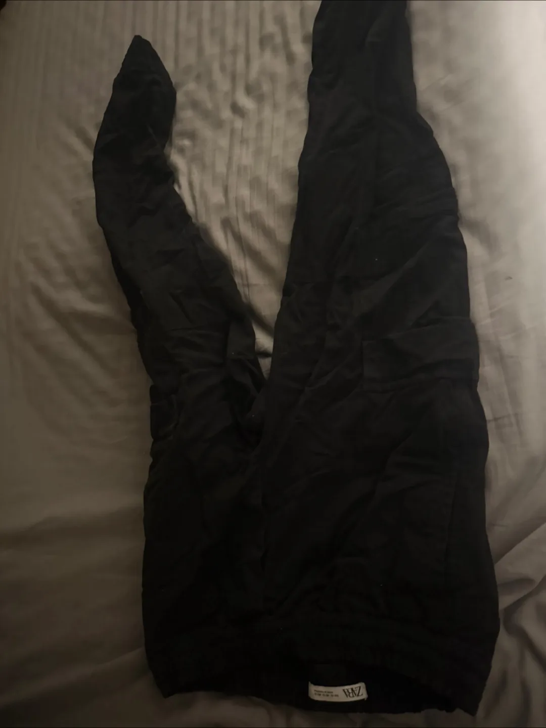 Zara Black Cargo Pants, Size 32 thumbnail