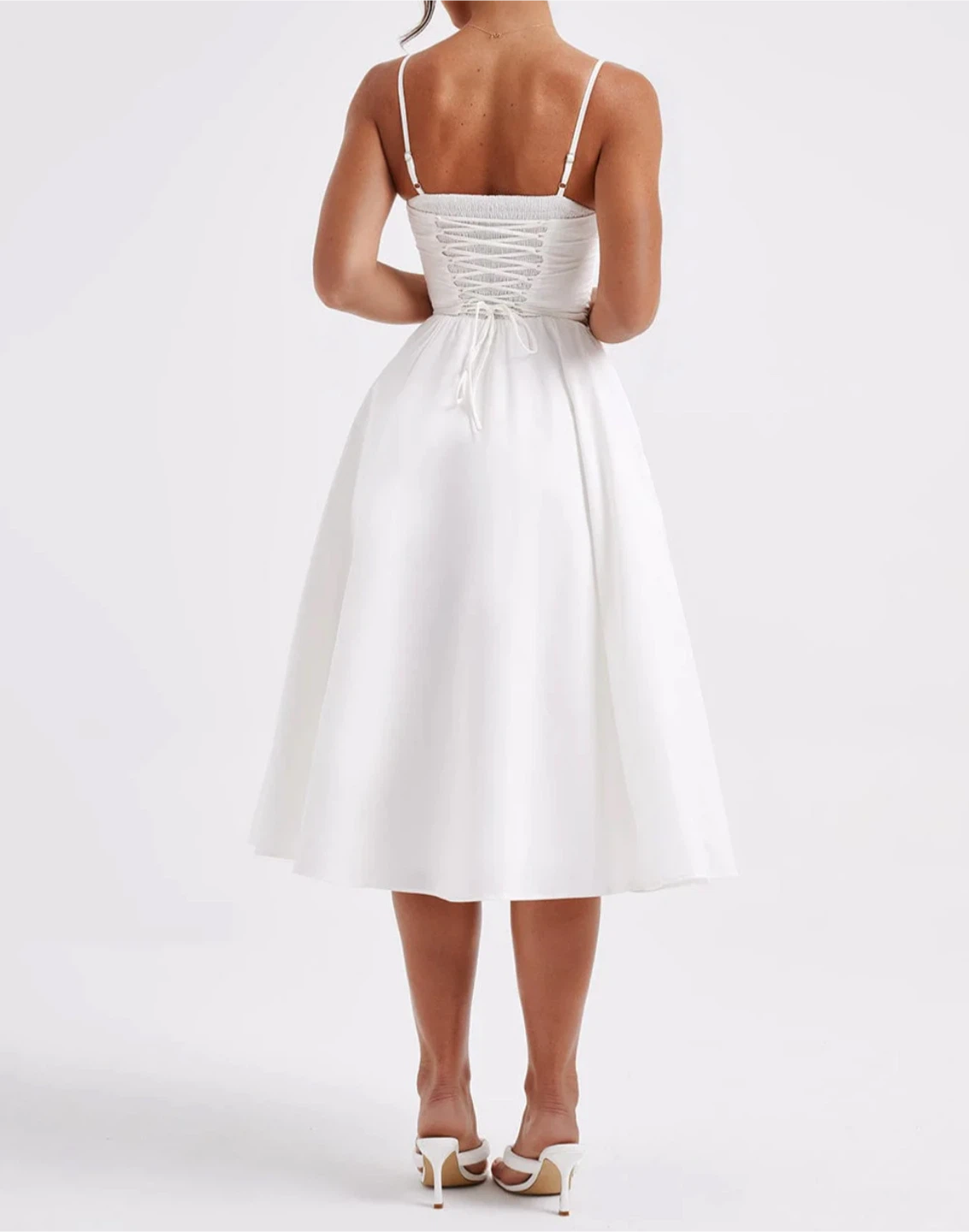White Corset Midi Dress - photo 2