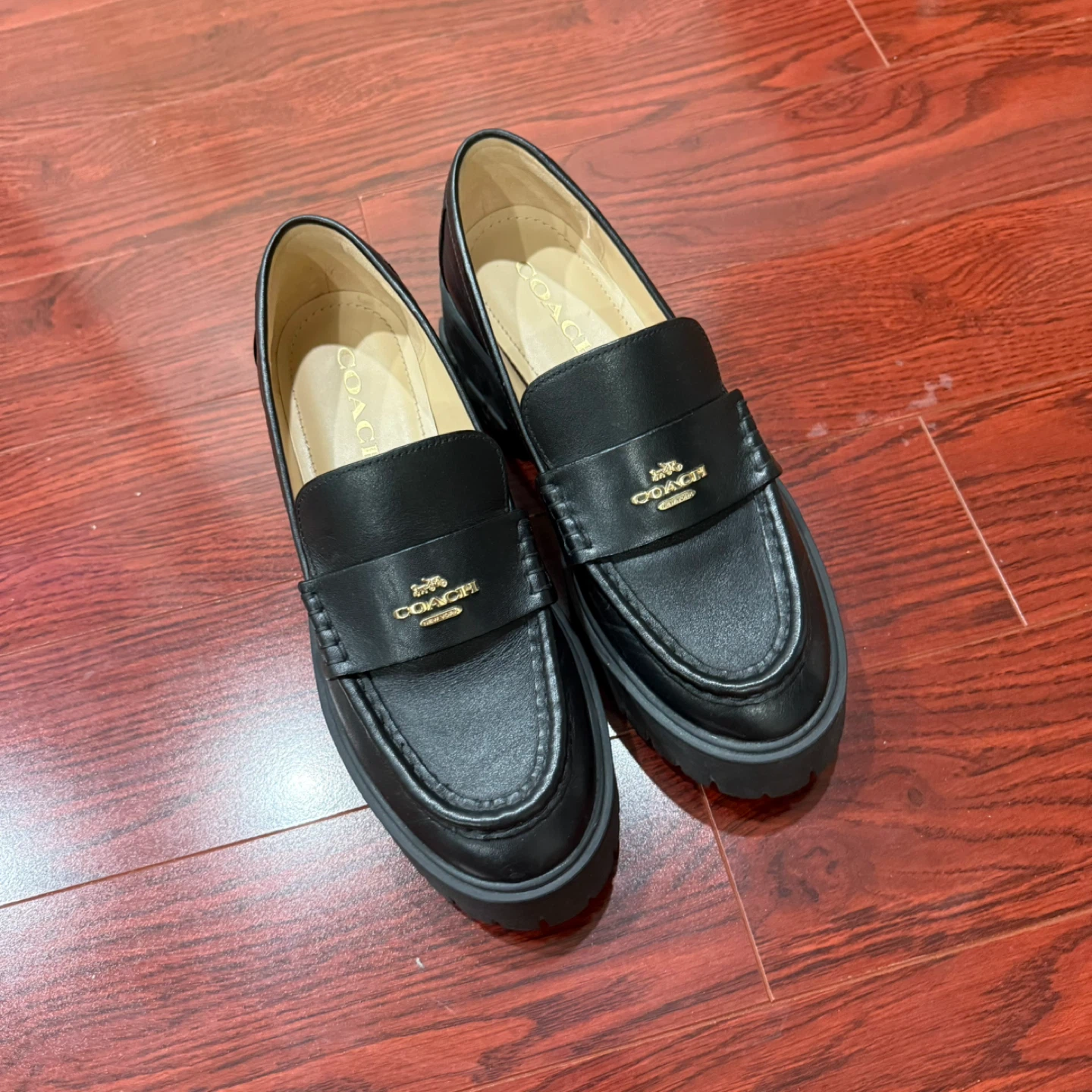 Coach Black Leather Loafers