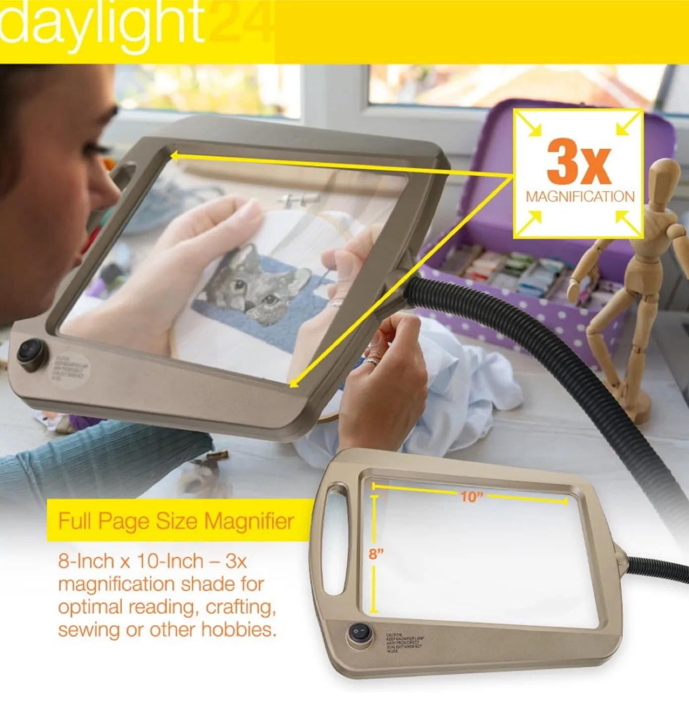 daylight24 402039-05 Full Page Magnifier, Silver image indicator(2)