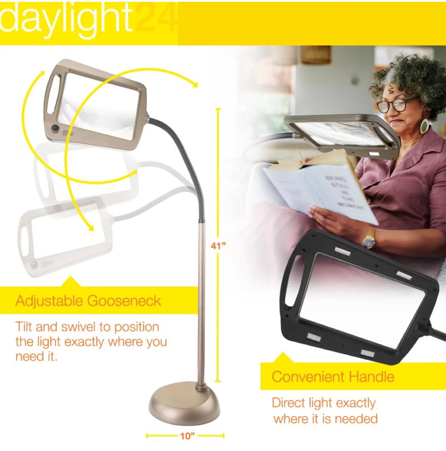 daylight24 402039-05 Full Page Magnifier, Silver image indicator(3)