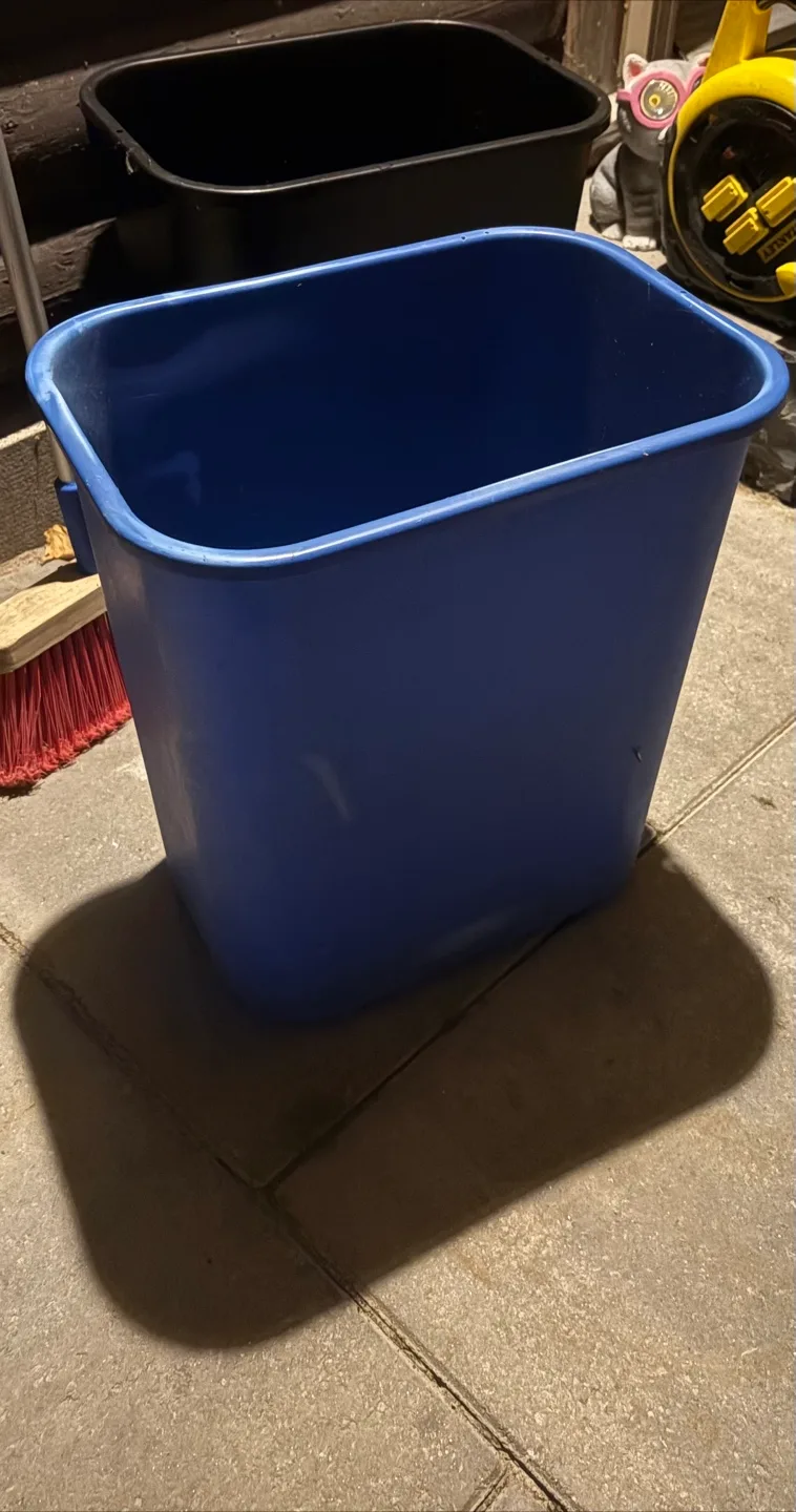 Blue Plastic Trash Bin thumbnail