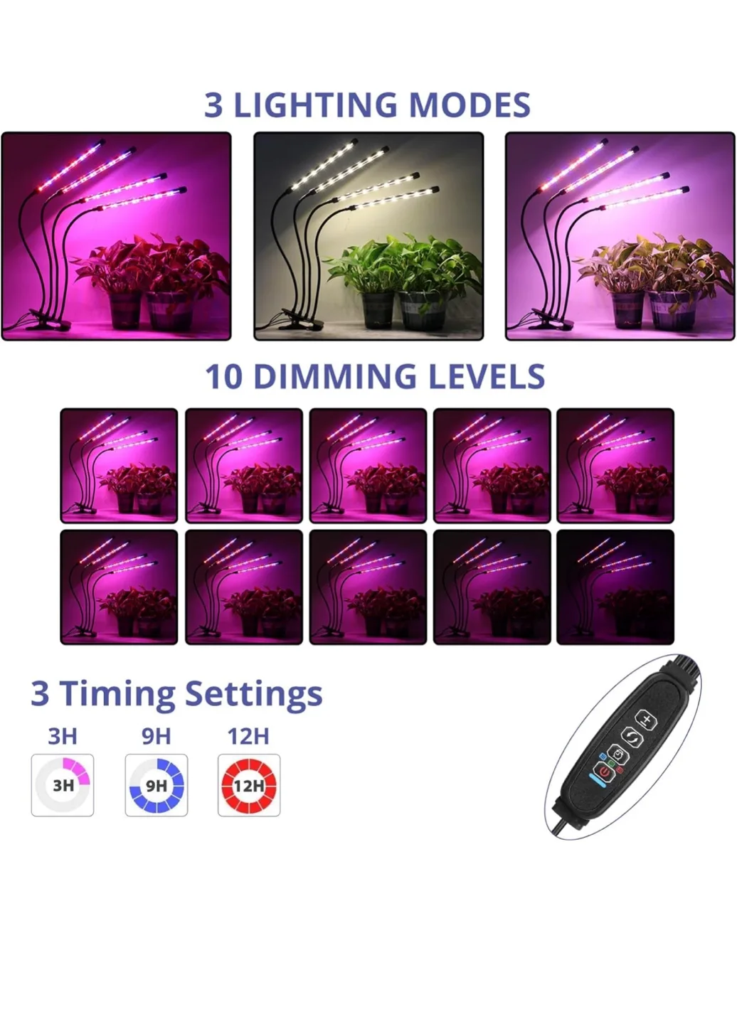LED Grow Light with 4 Heads thumbnail