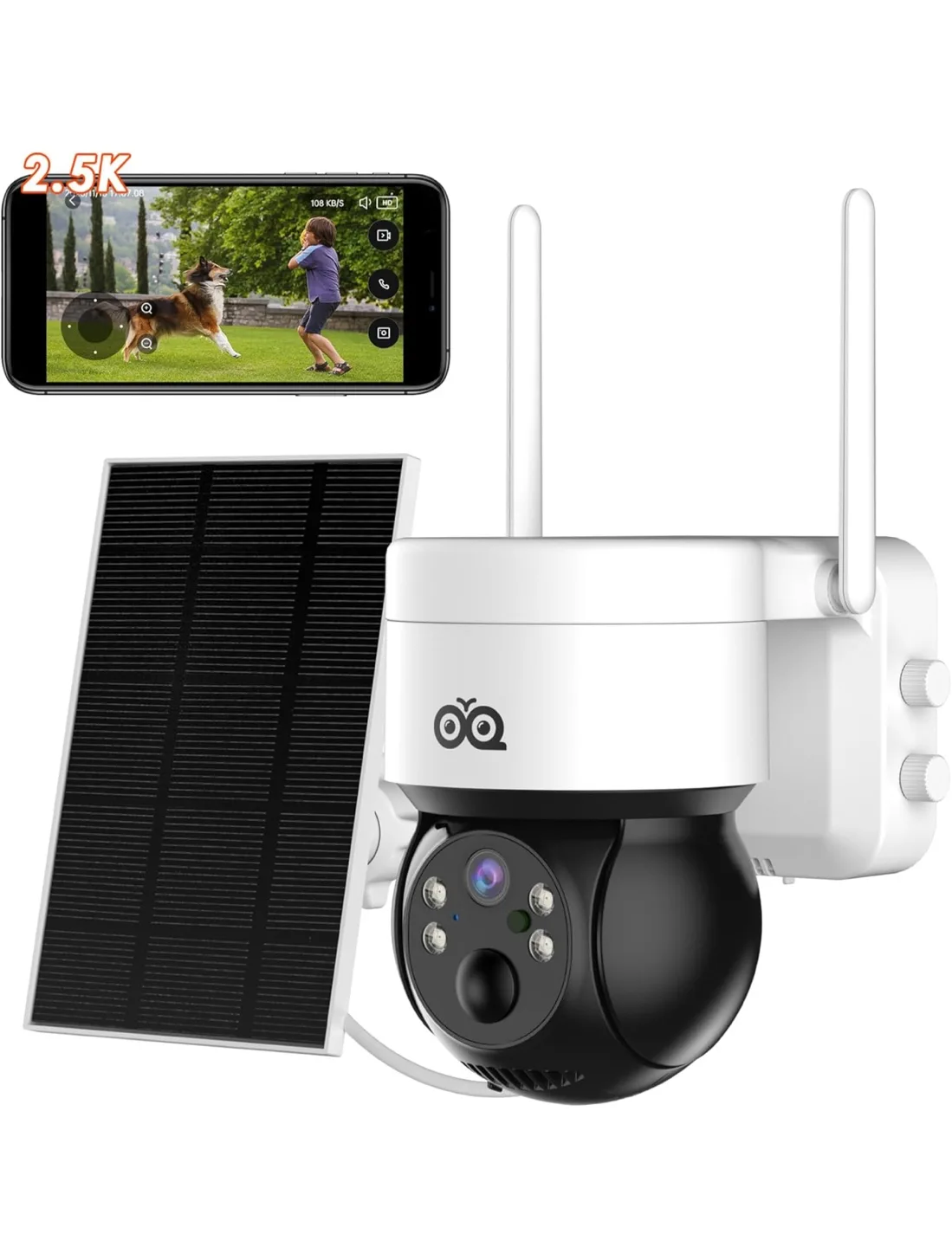 Outdoor Wireless Security Camera with Solar Panel thumbnail