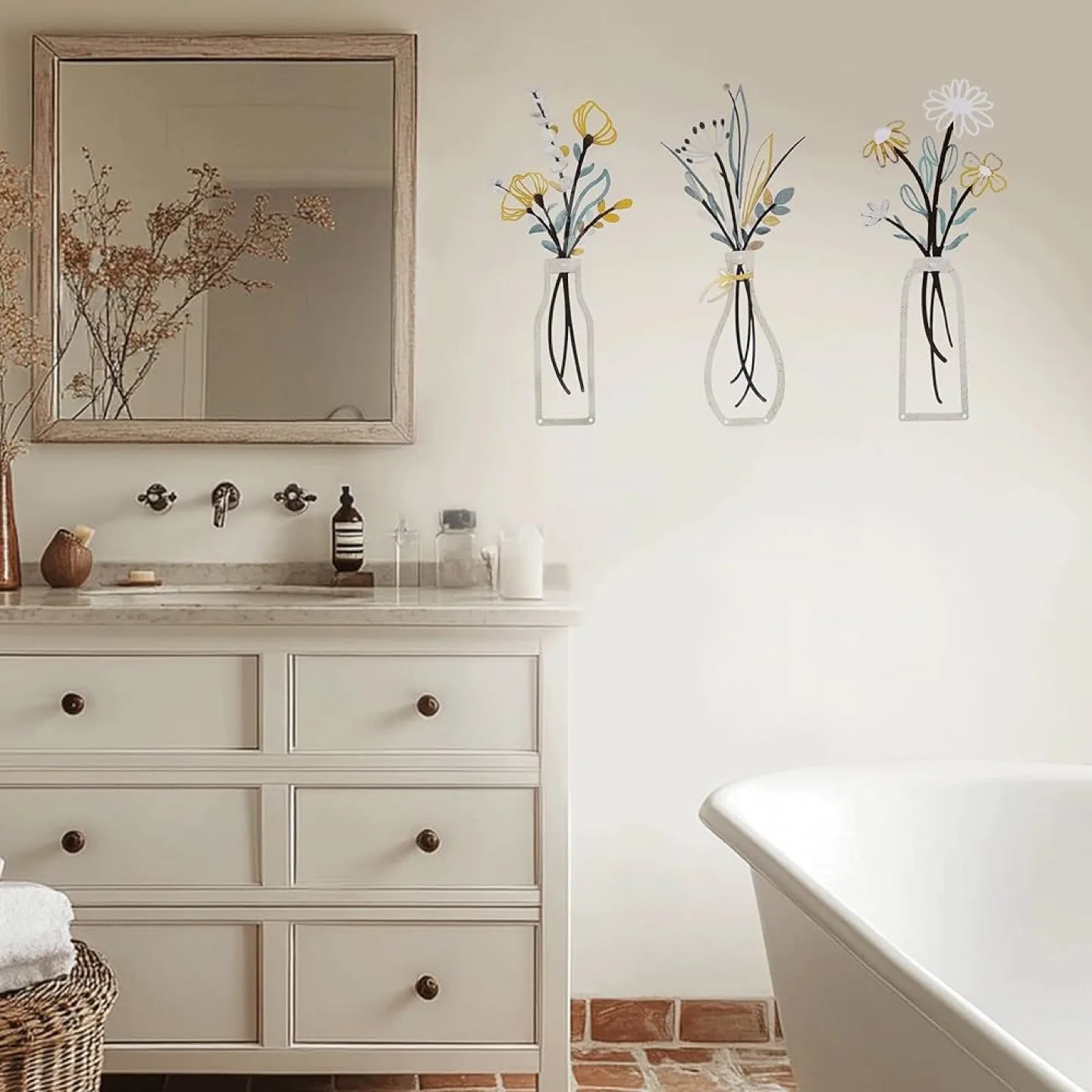 New 3-Piece Metal Floral Wall Decor thumbnail