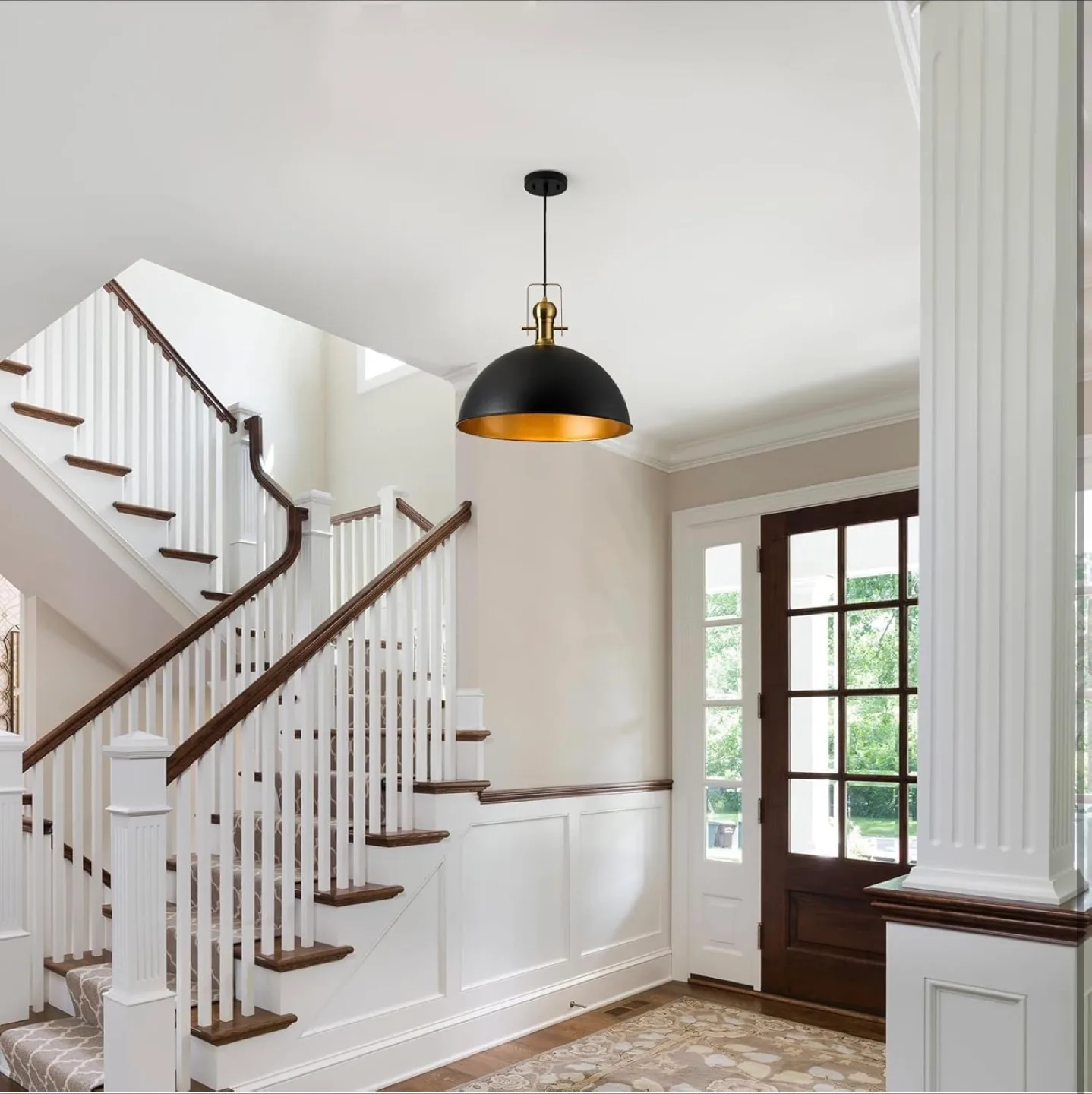 Matte Black & Gold Pendant Light image indicator(8)