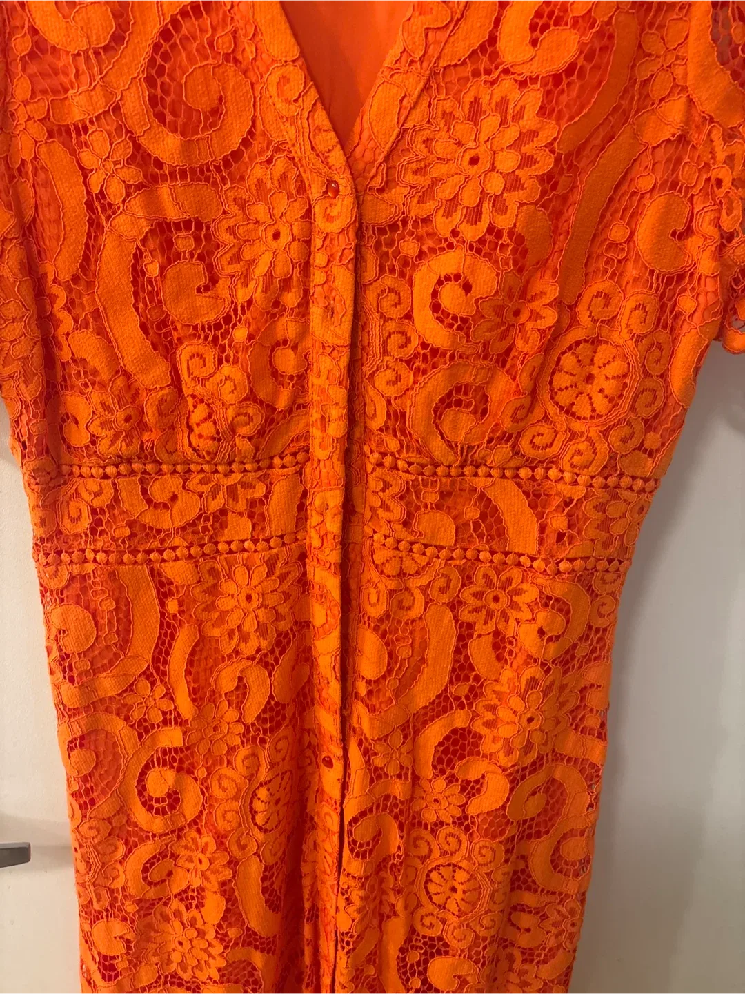 Nanette Lepore Orange Lace Dress - New With Tags Size 10 image indicator(7)