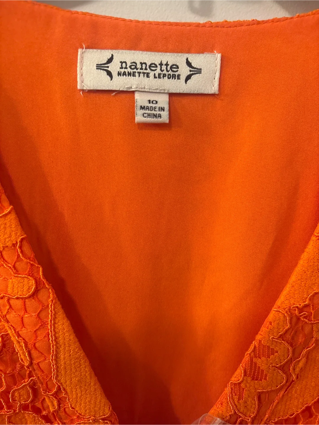 Nanette Lepore Orange Lace Dress - New With Tags Size 10 image indicator(3)