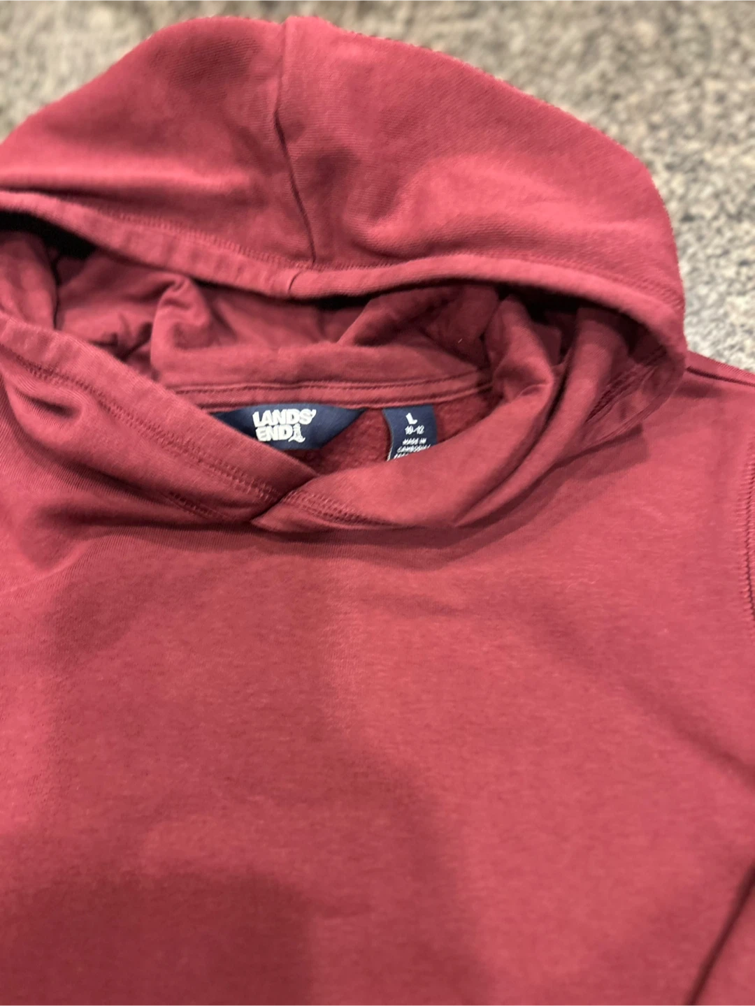 Lands' End Maroon Hoodie - Size L (10-12) - photo 2