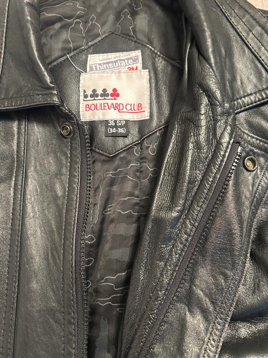 Vintage Boulevard Club Black Leather Jacket image indicator(5)
