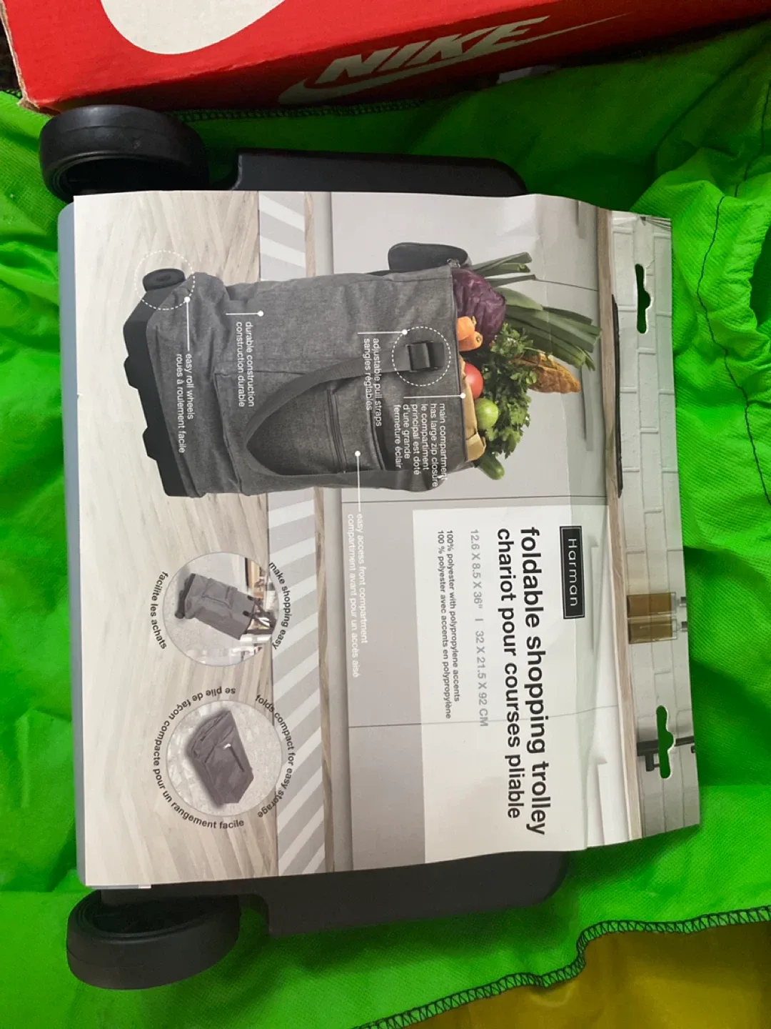 Harman Foldable Shopping Trolley - Like New! thumbnail