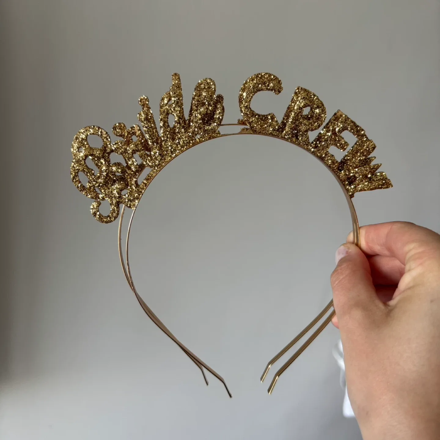 Set of 2 Bride Crew Headbands - Gold Glitter thumbnail