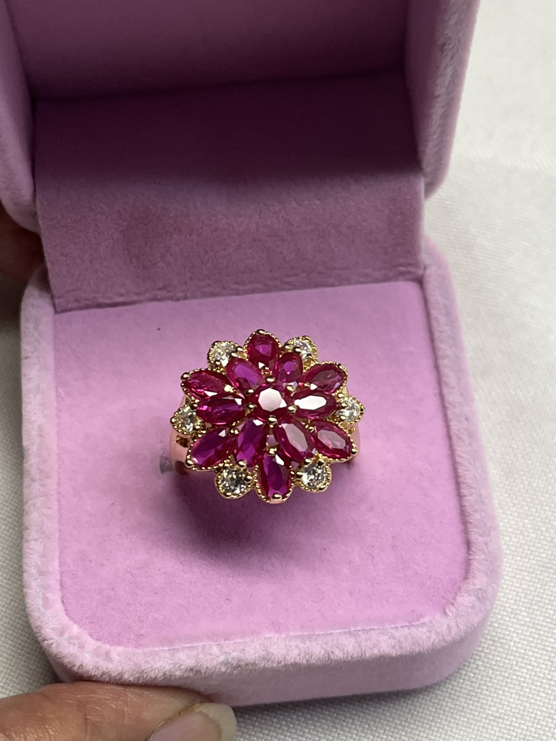 Beautiful 18k gold filled ruby with gemstone - photo 2