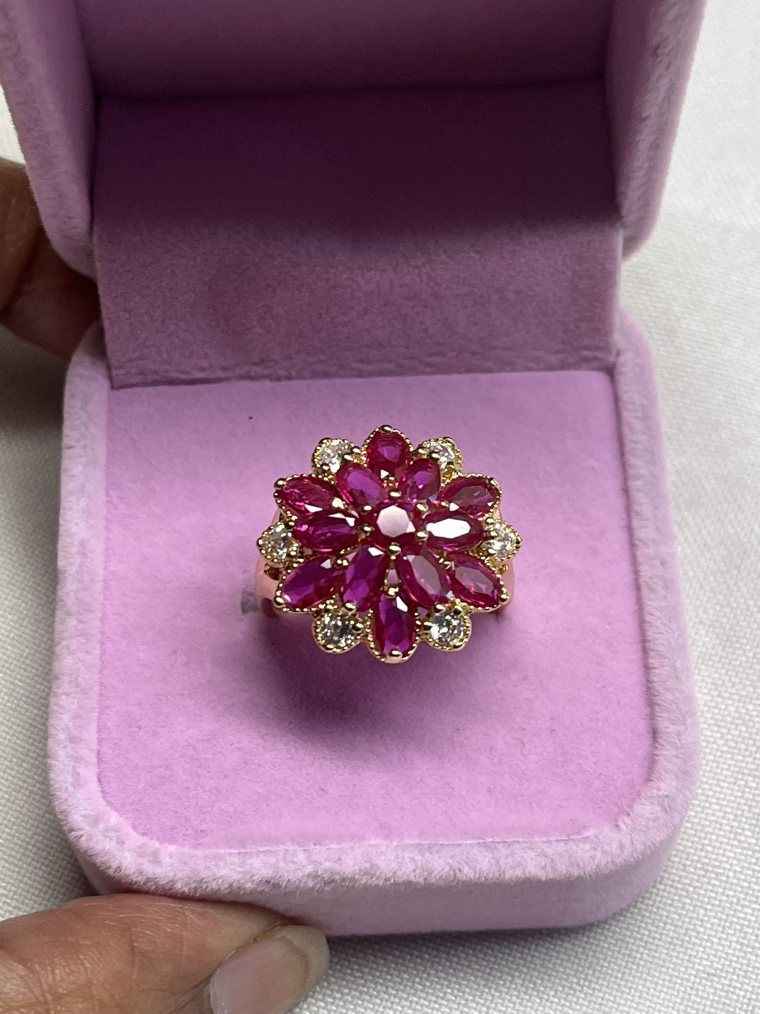 Beautiful 18k gold filled ruby with gemstone - photo 5
