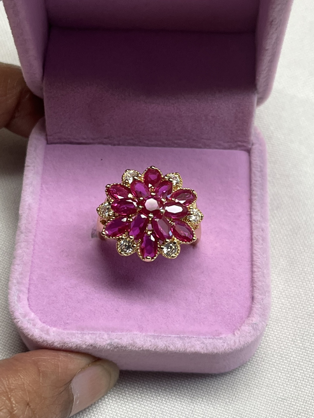 Beautiful 18k gold filled ruby with gemstone