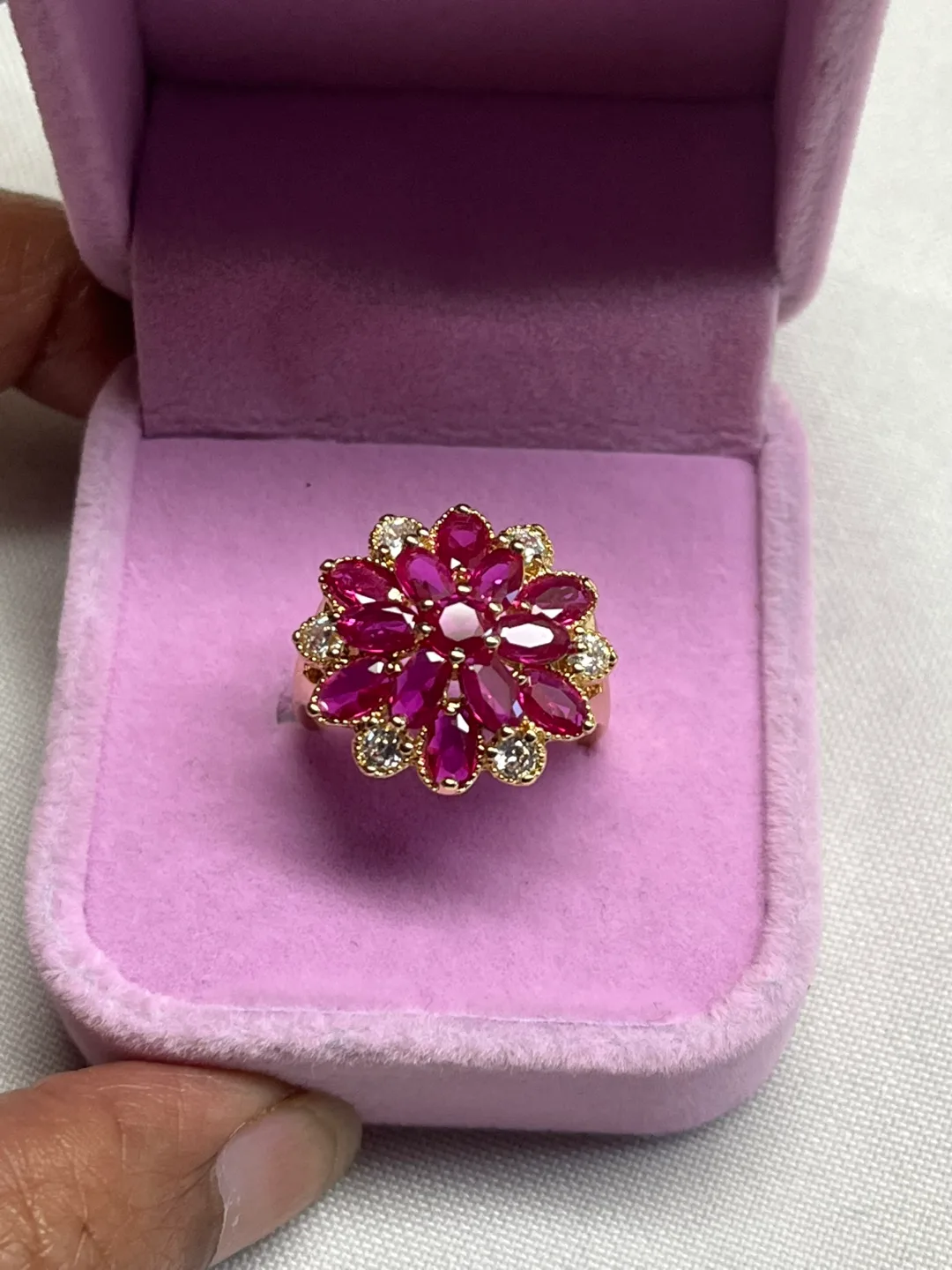 Beautiful 18k gold filled ruby with gemstone thumbnail