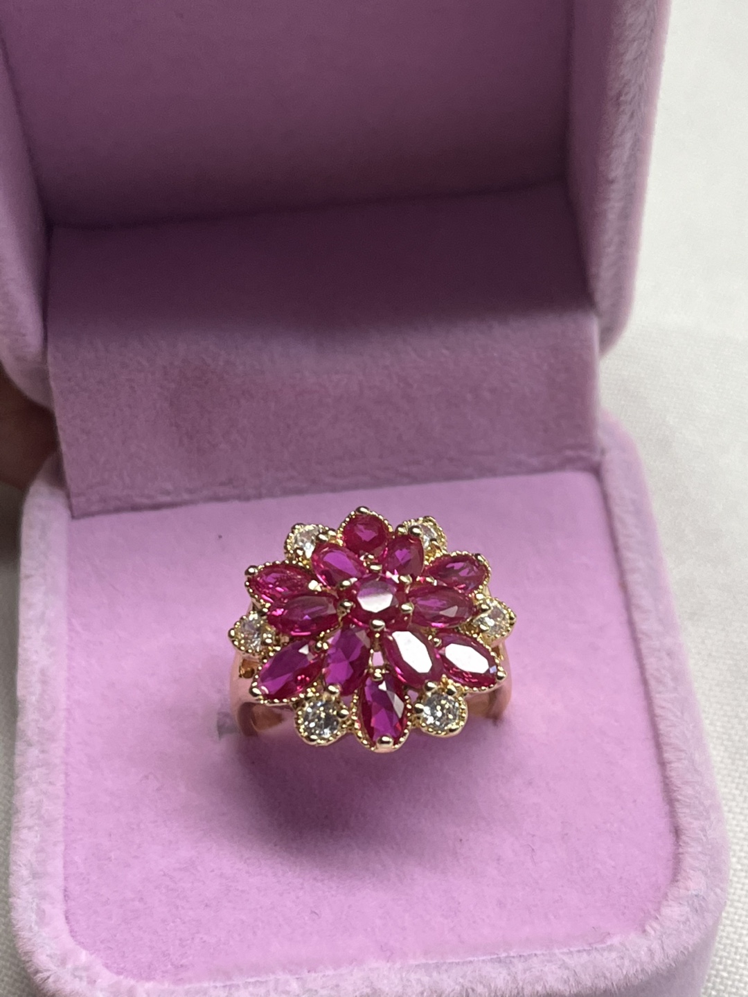 Beautiful 18k gold filled ruby with gemstone - photo 3