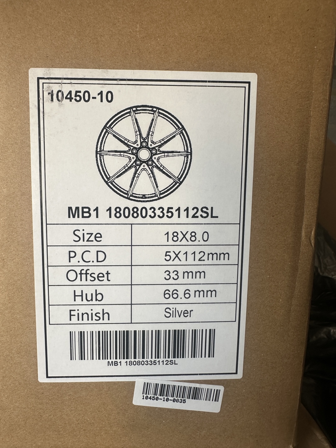 Set (4) of MB1 Silver Rims - 18x8.0 - photo 2