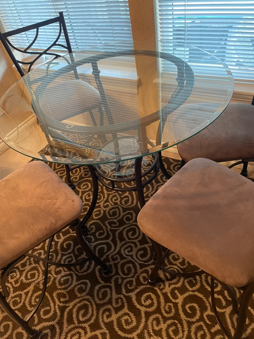 Glass Top Dining Table with 4 Chairs - photo 2