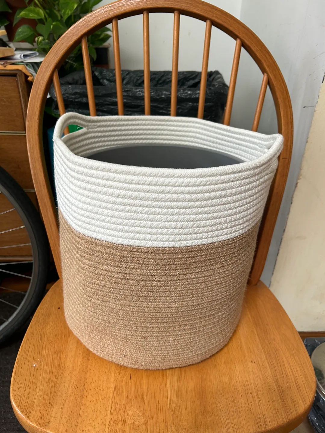 Rope Basket - Beige and White thumbnail