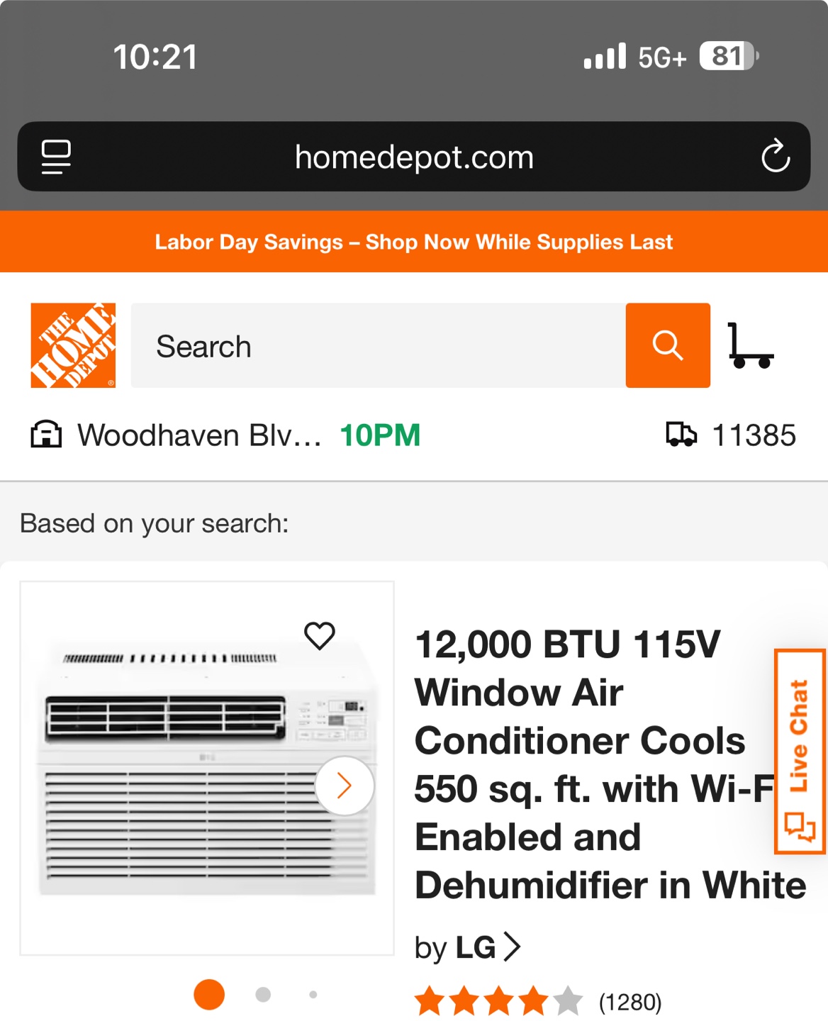 LG 12,000 BTU Window Air Conditioner - White