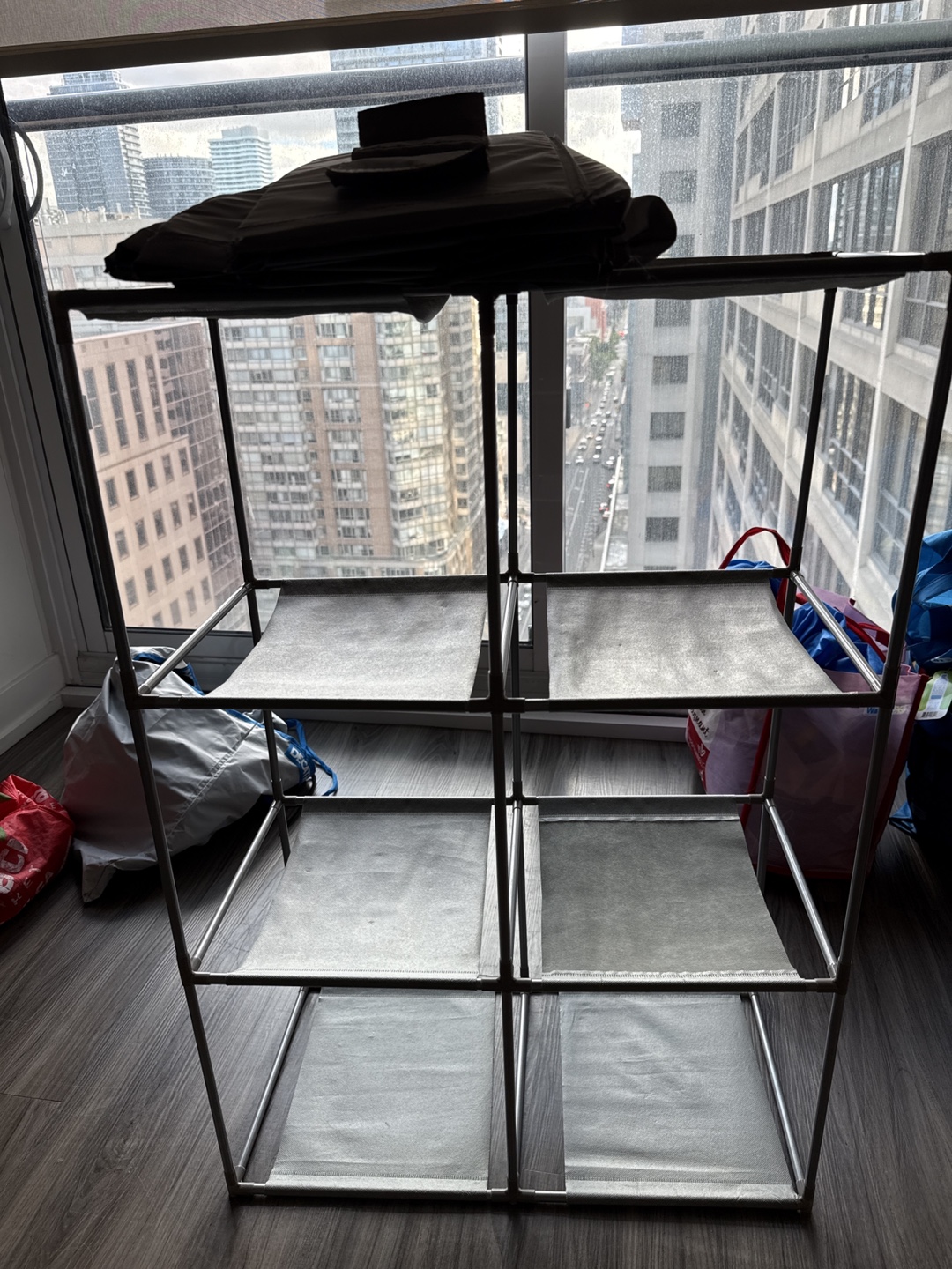 Metal Frame Shelf with Hanging Organizer