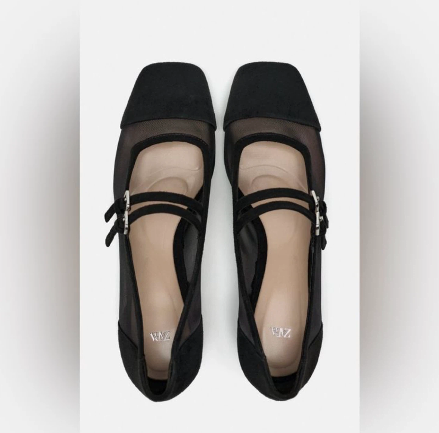Zara Mesh Heeled Mary Janes - Size 35 - photo 2