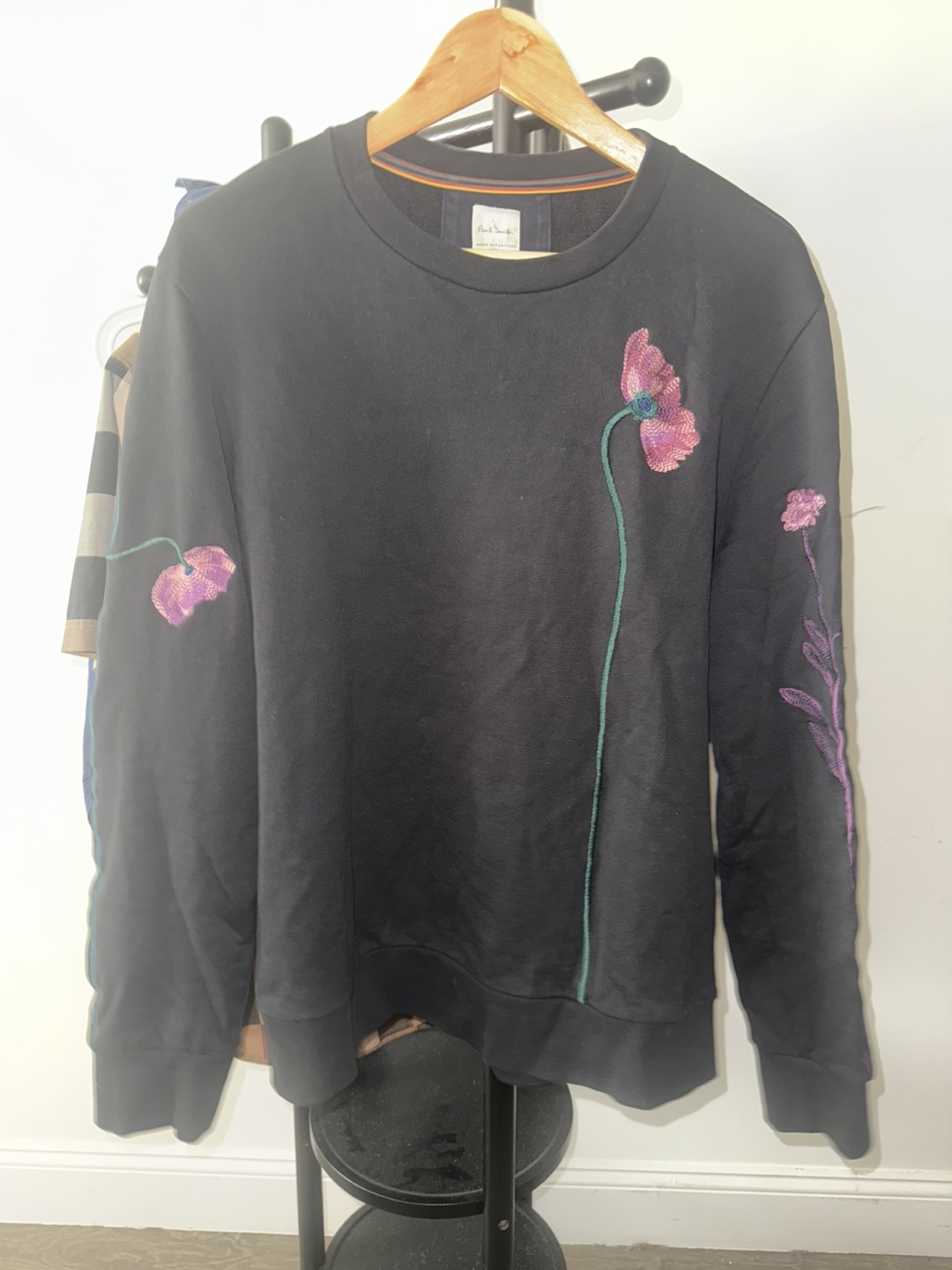 Paul Smith Black poppy Embroidered Sweatshirt