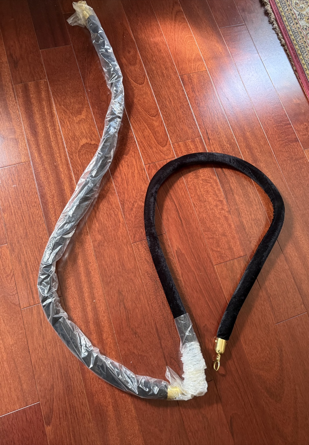 2 New Black Velvet Ropes Barrier - photo 2