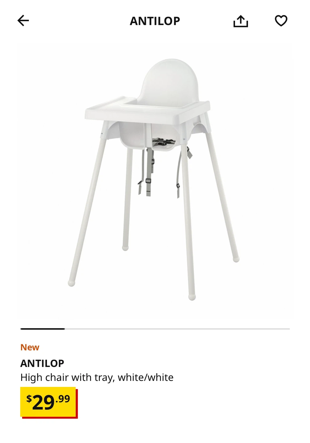 IKEA Antilop High Chair - White
