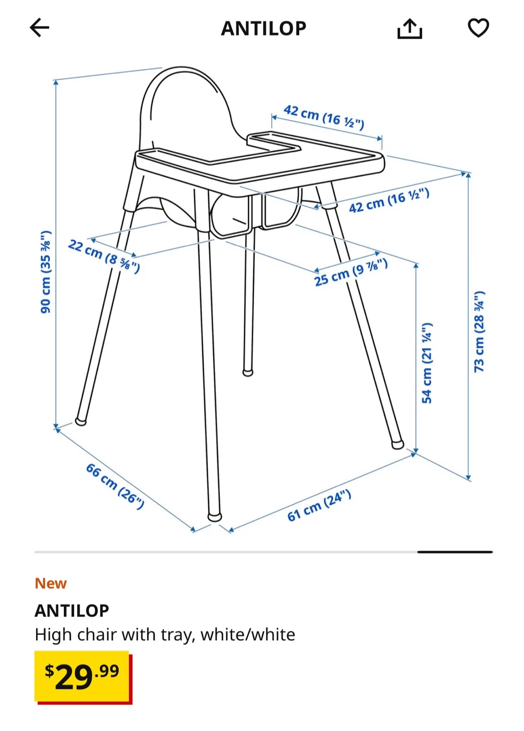 IKEA Antilop High Chair - White - photo 4