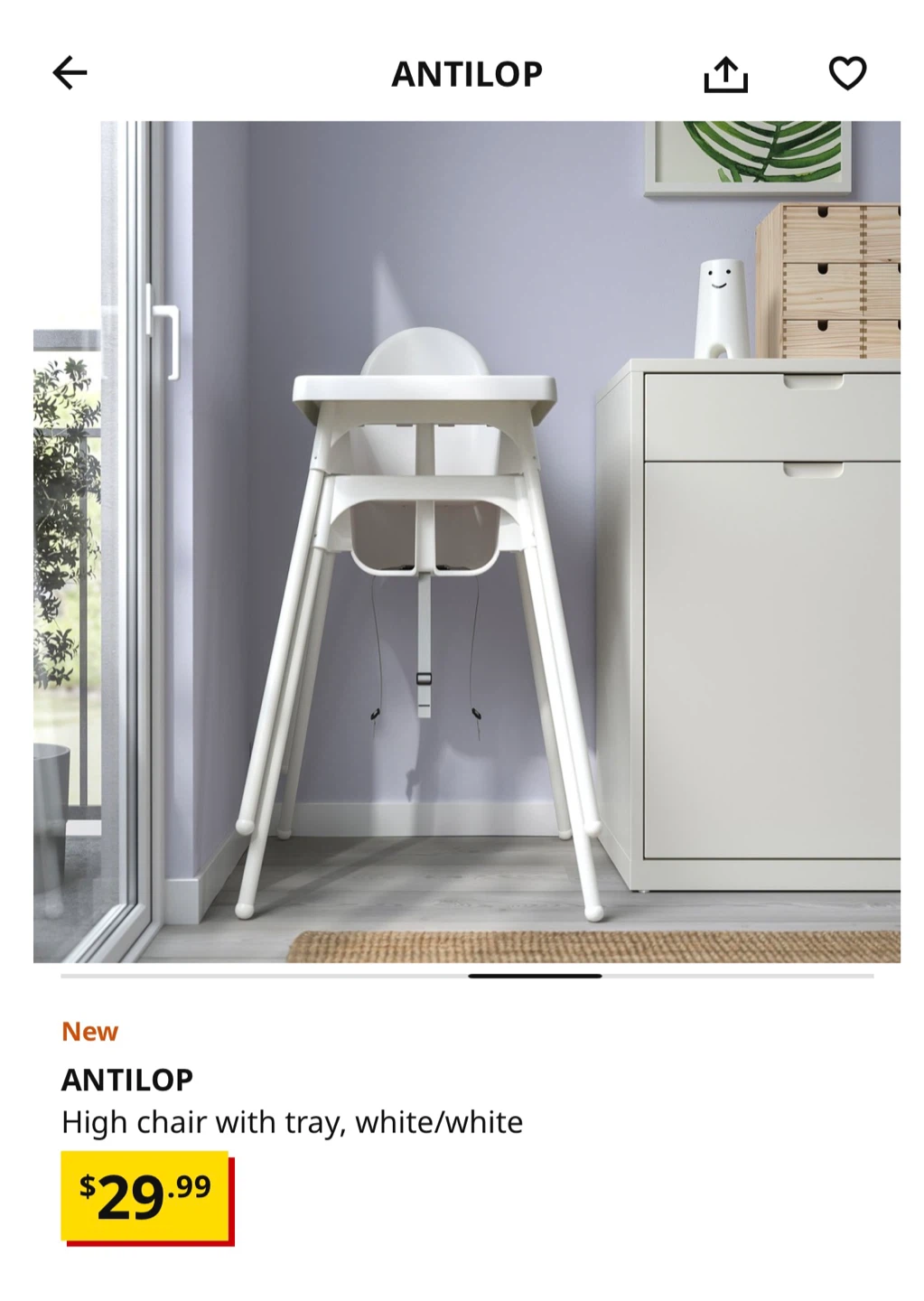 IKEA Antilop High Chair - White - photo 2
