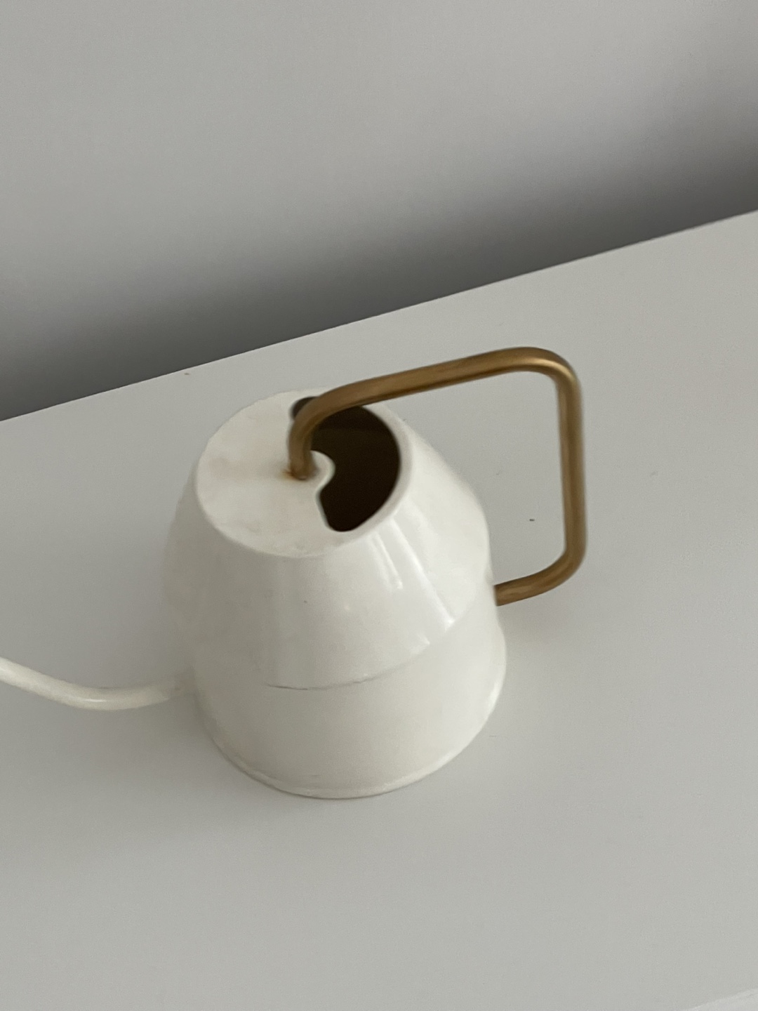 Cream Watering Can with Gold Handle - photo 3