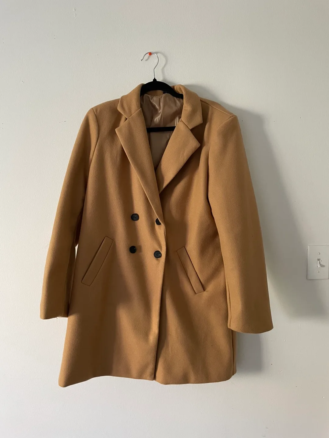 Tan Double Breasted Coat thumbnail