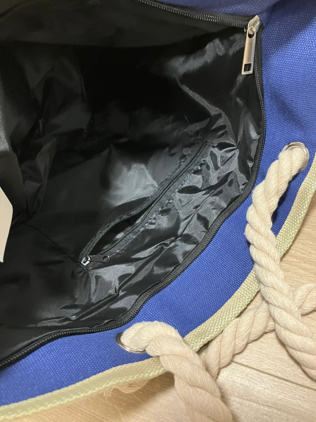 bag NEW tote zippers blue image indicator(4)