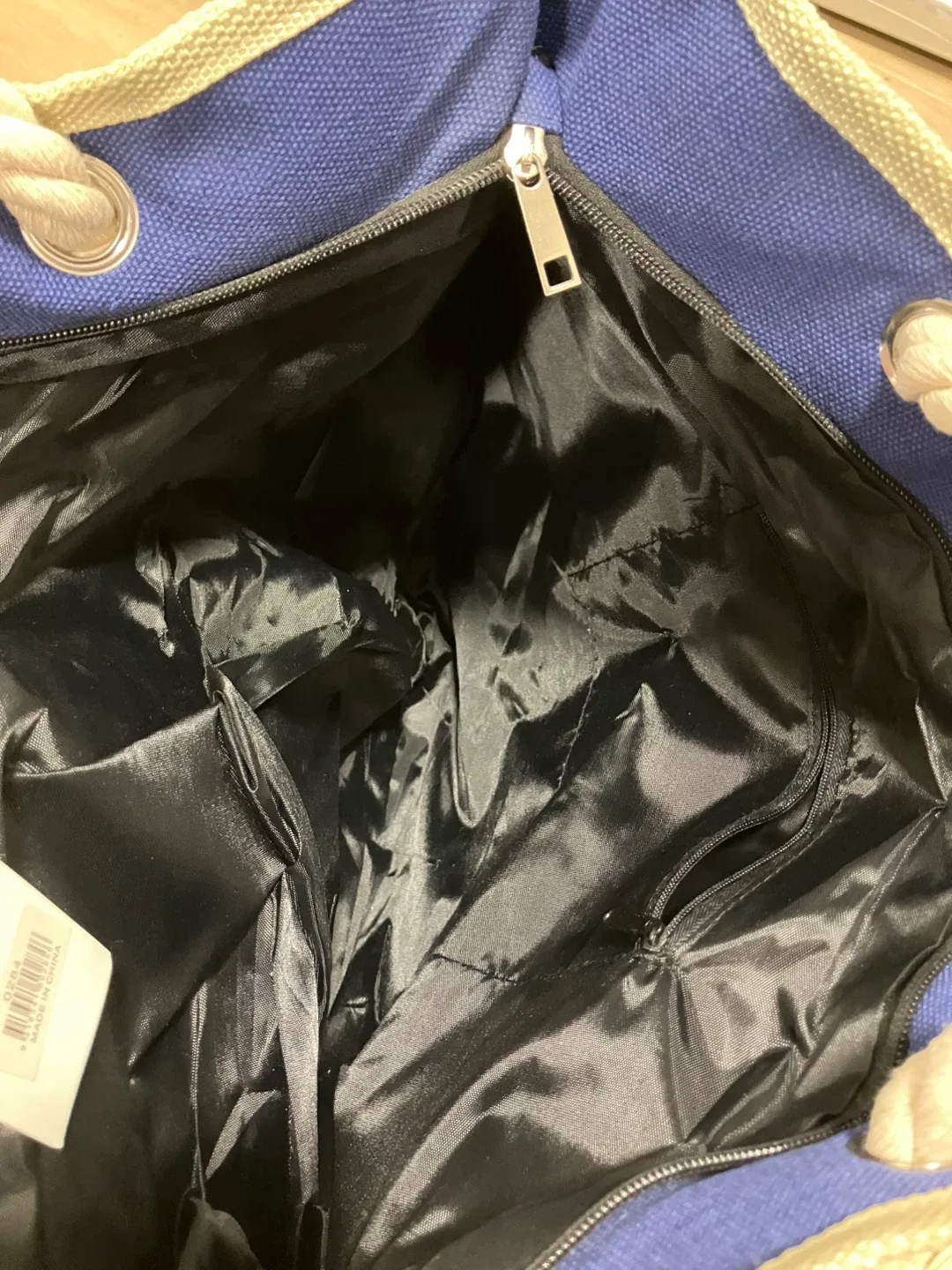 bag NEW tote zippers blue image indicator(5)