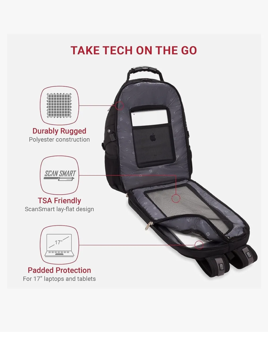 Back to School! Swiss Gear Black Backpack image indicator(7)