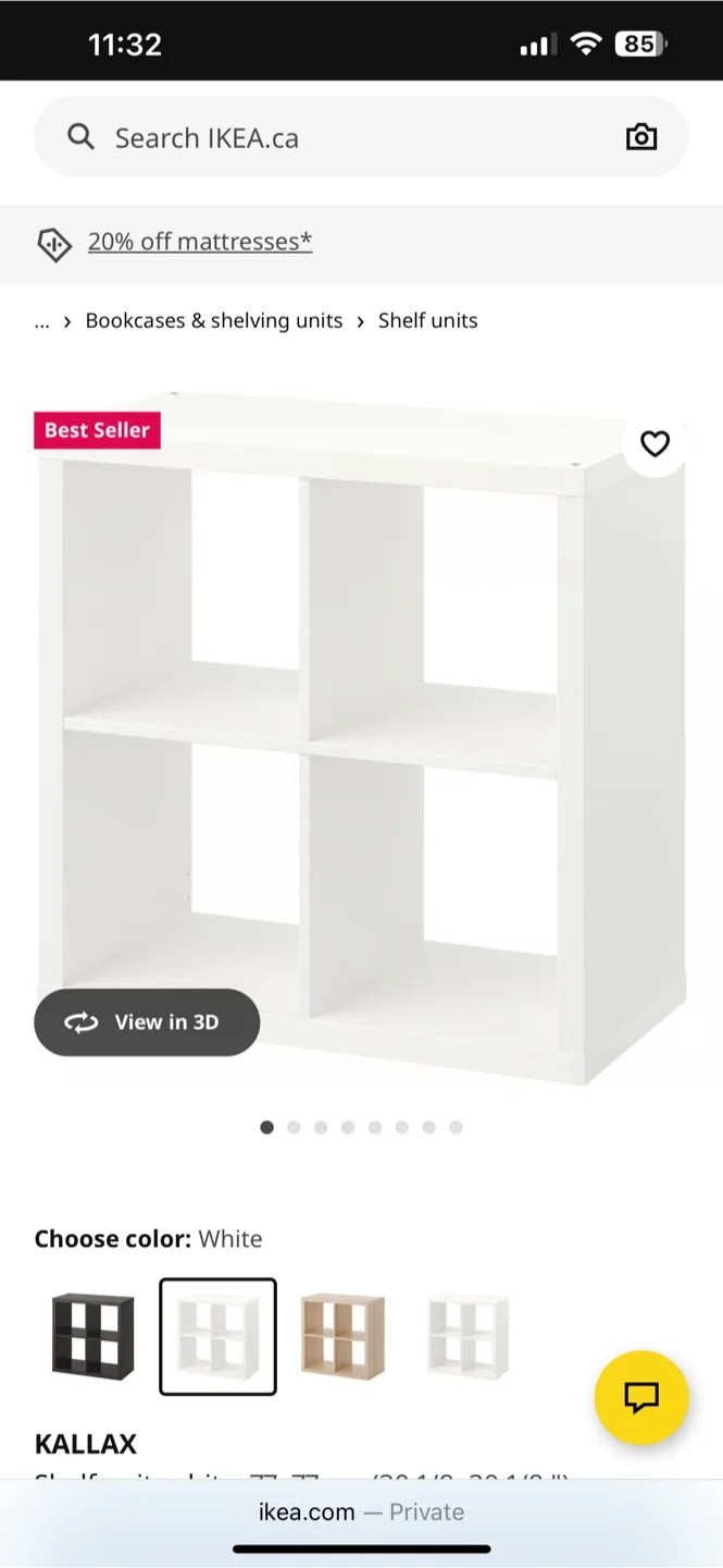 IKEA Kallax Shelf Unit - White thumbnail