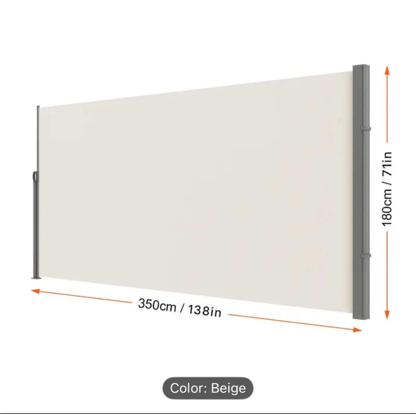 Beige Retractable Side Awning (138in) image indicator(2)