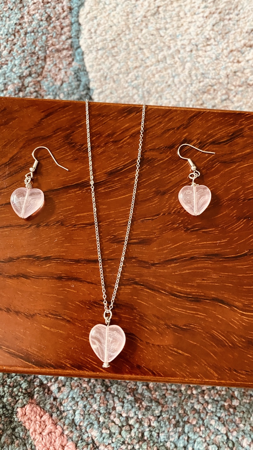Heart Pendant Necklace & Earring Set - photo 2
