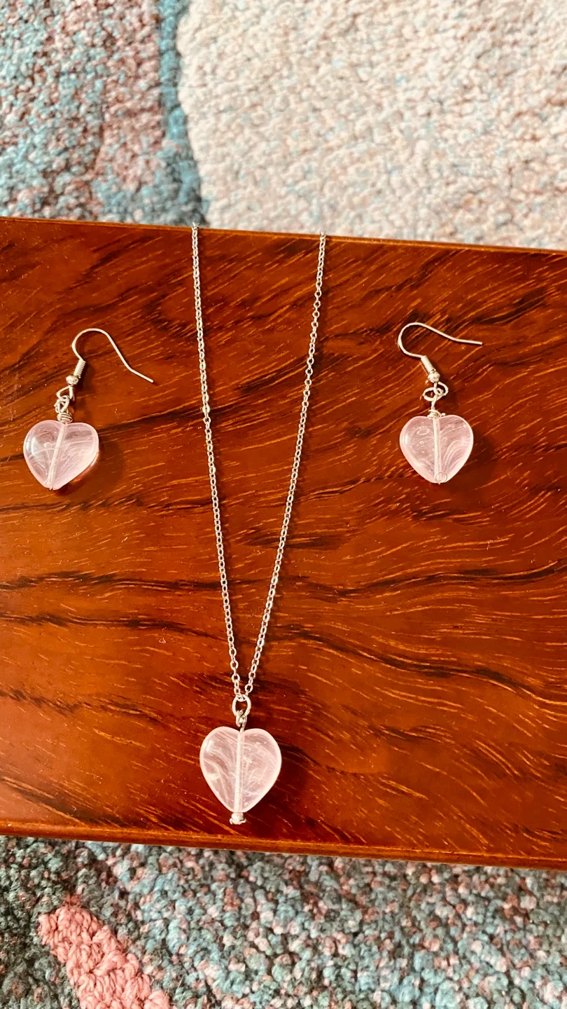 Heart Pendant Necklace & Earring Set image indicator(2)
