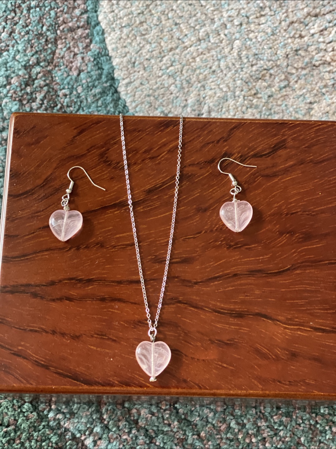 Heart Pendant Necklace & Earring Set