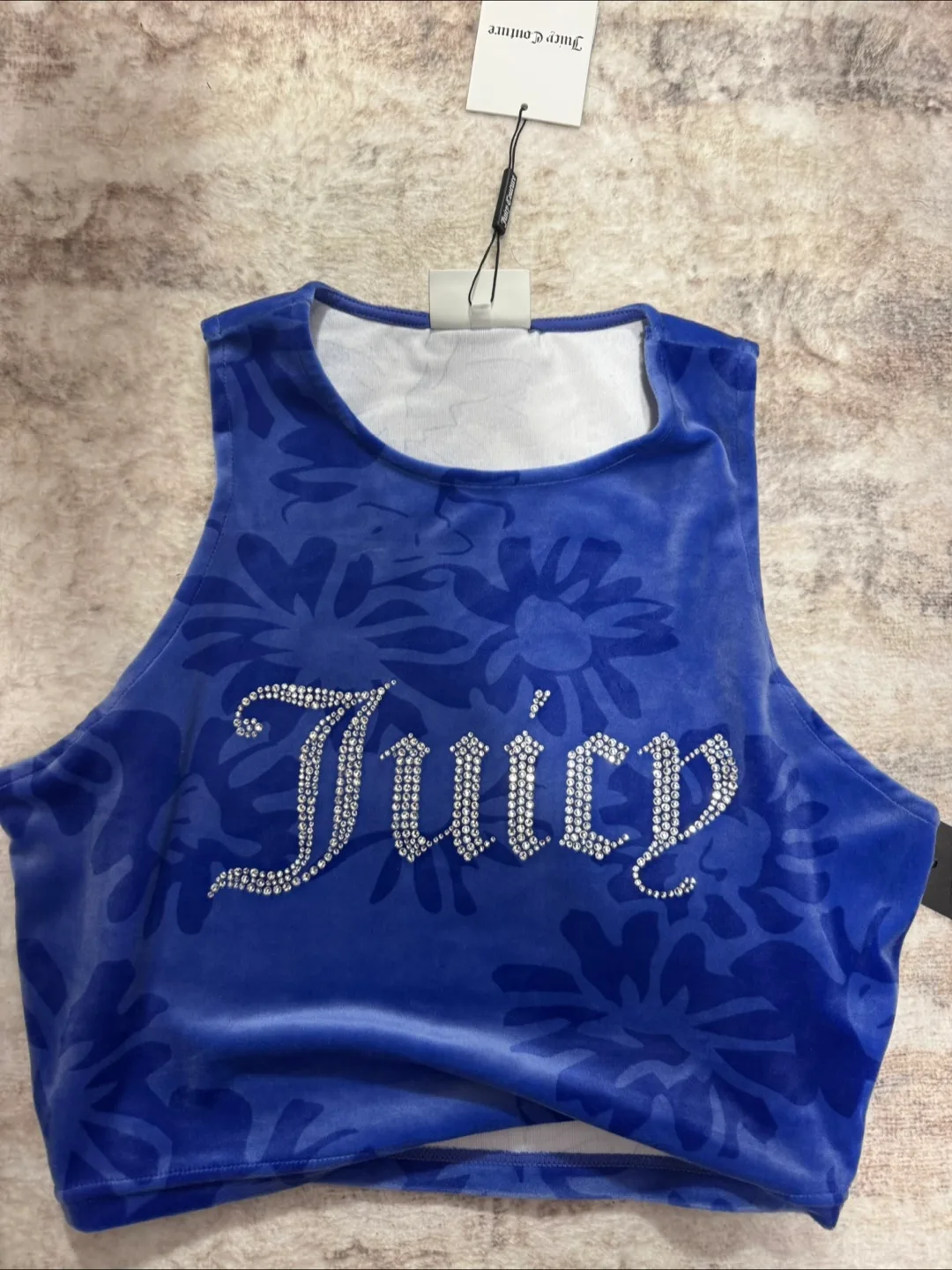 Juicy Couture Blue Velour Tank Top - New