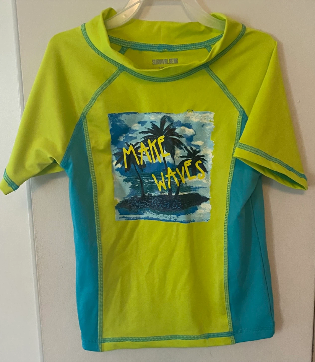 Boys swim shirt- Make Waves- Small (7/8)