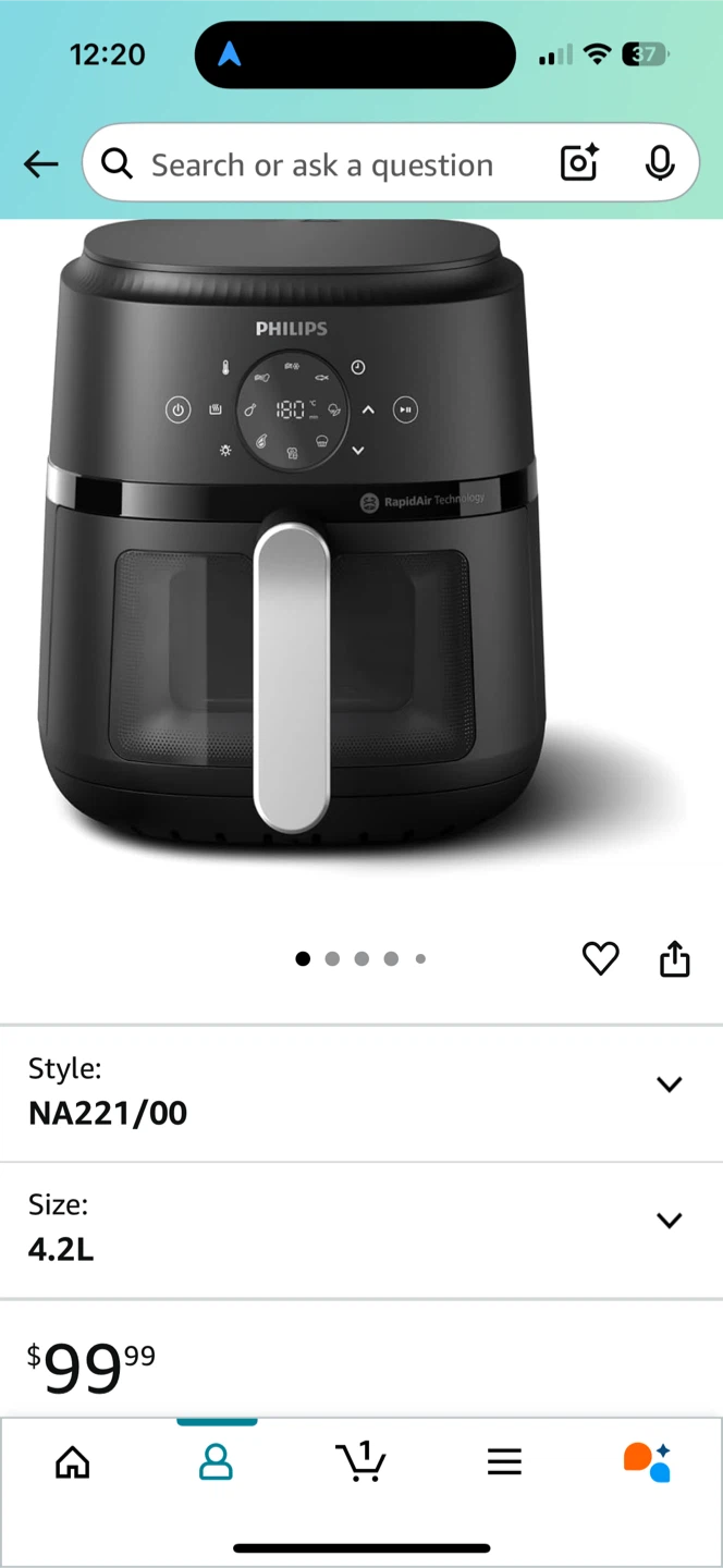 Philips Airfryer - Style NA221/00, 4.2L