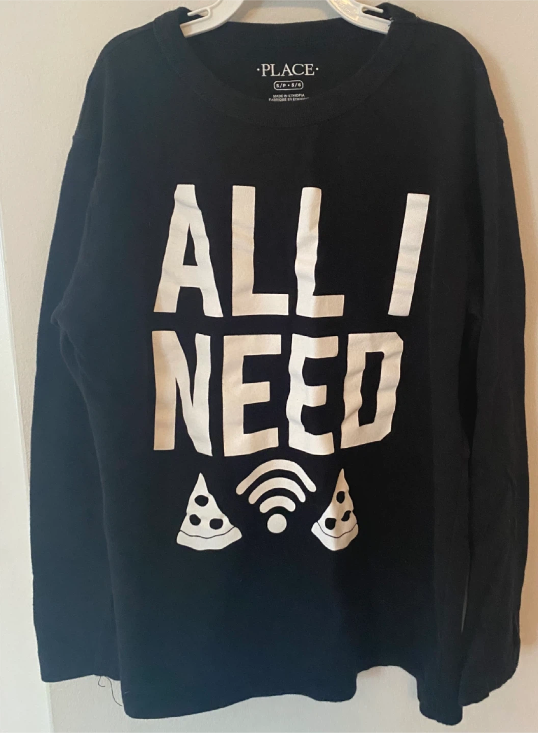 Boys long sleeve- Pizza/WiFi- Small (5/6) - photo 2