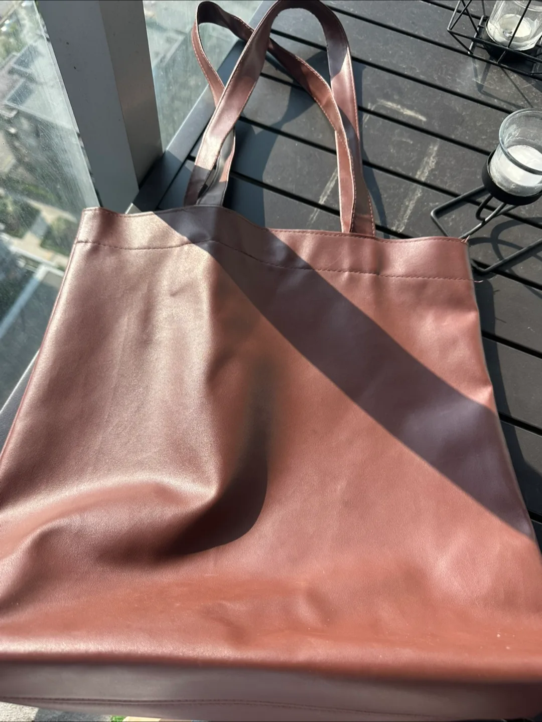 Brown Leather Tote Bag image indicator(2)